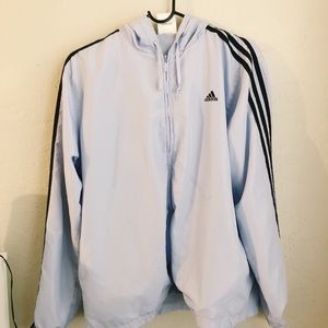 Adidas blue and black windbreaker